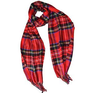 Super zachte rode Stuart Tartan geruite sjaal - sjaals voor mannen vrouwen