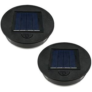 ULEMONDEE 2 Stks/4 STKS Solar Lantaarn Licht Vervanging Top 8 cm/3.1 inch, LED Zonnepaneel Lantaarn Deksel Verlichting Lamp Vervanging Onderdeel, voor Outdoor Hangende Lantaarns DIY Tafel Lichten Tuin