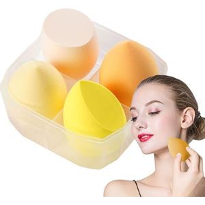 Make-upsponzenset | 4 stuks veelkleurige latexvrije make-upspons - Schoonheidsspons voor het perfect aanbrengen van vloeibare cosmetica, crèmes en poeder Bittu