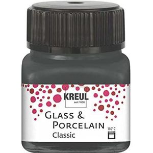 KREUL 16231 - Glas & Porselein Klassiek grijs, in potje van 20 ml, briljante glas- en porseleinverf op waterbasis, sneldrogend, dekkend