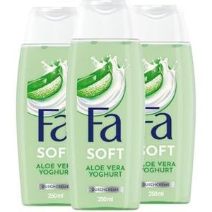 FA Douchegel Aloë Vera Yoghurt (3 x 250 ml), plengende douchecrème met milde formule en aangename geur van aloë vera, veganistisch, 94% ingrediënten van natuurlijke oorsprong