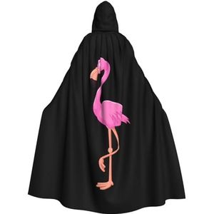 Cartoon Flamingo Print Halloween Tovenaar Heks Hooded Gewaad Mantel Kerst Hoodies Cape Cosplay Voor Volwassen