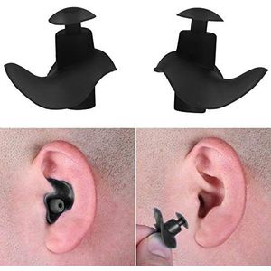 Oordopjes, 1 Para waterdichte oordopjes, professionele siliconen, anti-lawaai, gehoorbescherming, herbruikbaar, voor zwemmen, duiken, slapen, voor baby's, peuters, kinderen en volwassenen (zwart