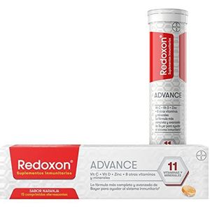 REDOXON Vitamine C met zink, vitamine D, Advance, formule met elf vitaminen en mineralen, voeding voor 1/2 maand, glutenvrij