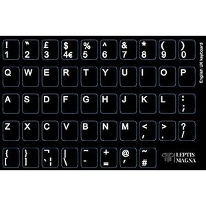 QWERTY Engels UK toetsenbord Vervanging stickers zelfklevende niet transparante zwarte stickers met witte letters geschikt voor elk toetsenbord laptop desktop