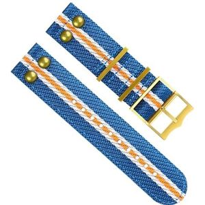 dayeer Nylon canvas horlogeband voor Hamilton stoffen horlogeband klinknagel polsband (Color : A22 Gold Buckle, Size : 20mm)
