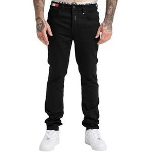 Carlo Colucci Flat Jeans in keperstof, zwart, cazzato, zwart, 36 W, zwart