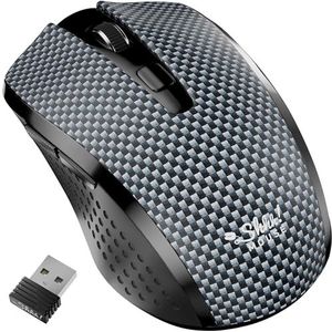SHHHMOUSE Stille draadloze muis voor laptop i440 - Optische draadloze computermuizen met USB-ontvanger 2,4 Ghz - 3 DPI-gevoeligheidsniveaus, bediening op meerdere oppervlakken, draagbaar voor Mac, pc