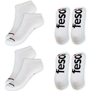 Fesoi - Enkelsokken - Wit - Cushioned Low-Cut - Siliconen Pad op de Hiel