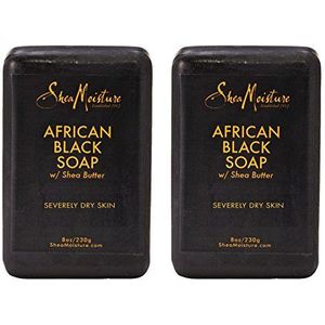 Karité-vochtige organische Afrikaanse zwarte zeepreep met sheaboter, 8oz (2-pack)