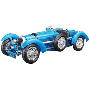 legering auto model speelgoed Voor Bugatti 1:18 gesimuleerde legering automodel ornamenten gesimuleerde binnendeur kan worden geopend metalen model (Color : Blue vintage car)