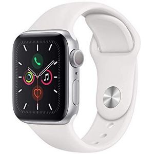 Apple Watch Series 5 40 mm (GPS) - aluminium behuizing zilver wit sportarmband (Refurbished)