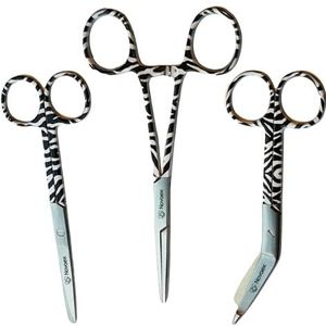 Verpleegkundige scharenset ""Zebra"" - verbandschaar - verpleegkundige scharen set - schaar verpleegster - eerstehulpschaar - medische schaar - Kocher - verpleegkundige cadeau