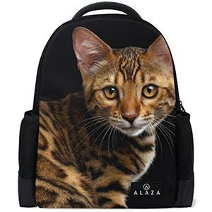 Mijn dagelijkse gouden Bengaalse Kitten kat rugzak 14 Inch Laptop Daypack Bookbag voor Travel College School
