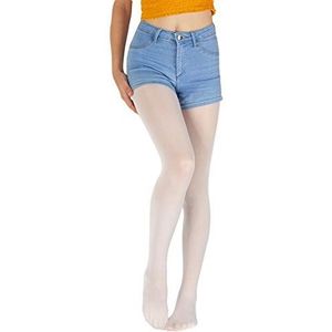 Giulia Kinderen meisjes panty microvezel 40 Den Gr. 104-158 semitransparent gekleurd, wit, 128-134