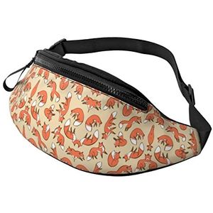 Many Foxes Fanny Pack voor mannen vrouwen, modieuze verstelbare crossbody heuptas, voor reizen sport wandelen, Veel vossen, Eén maat