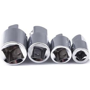 LPMPCZKZGF 4 stks 1/2 Inch 1/4 Inch 3/8 Inch Zilver Ratel Socket Adapter Chroom Vanadium Staal Ratel Socket Adapter Verloopstukken Converter Set Mouwsocket