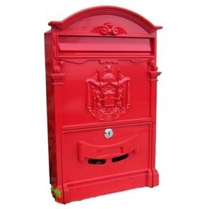 Postbus - Retro - Brievenbus - Rood - Wandmontage - Smeedijzeren