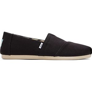 TOMS RECYCLED COTTON ALPARGATA Loafer Plat dames, Zwart Wit, 38 EU