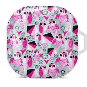 Ongebruikelijke grafische liefde uil oordopjes hoesje compatibel met Samsung hard shell beschermhoes wit stijl