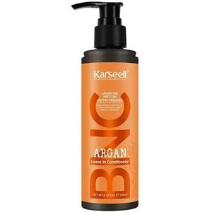 KARSEELL- Leave-in haarconditioner - Arganolie, eiwitten en biotine - conditioner voor droog en beschadigd haar, kroeshaar - ontklitter - zachtheid en intense glans, 200 ml.