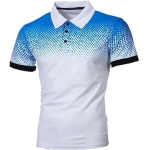 LQHYDMS T-shirts Mannen Mannen Shirt Tennis Shirt Dot Grafische Plus Size Print Korte Mouw Dagelijkse Tops Basic Streetwear Golf Shirt Kraag Business, Wit B, 3XL