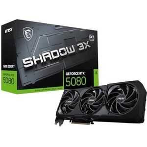 msi VGA GEFORCE RTX 5080 16G Schaduw 3X OC RTX5080 16GB GDRR7 256 B DX12 PCIE 5.0 X16 (3XDP 1XHDMI)