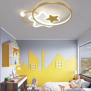 LONGDU Dimbare plafondlamp LED-inbouw plafondlamp, modern plafondlamp for slaapkamer kantoor trap hotel woonkamer keuken hal (Color : Yellow)