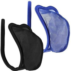 lau-fashion Set van 2 C-string zwart tanga blauw transparant heren panty net ondergoed S/M/L, zwart, blauw