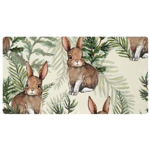 VAPOKF Aquarel konijn konijnen keukenmat, antislip wasbaar vloertapijt, absorberende keukenmatten loper tapijten voor keuken, hal, wasruimte