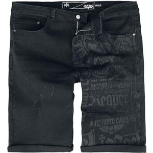 Rock Rebel by EMP Mannen zwarte korte broek met opgerolde beenzomen 34