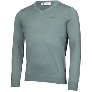 Calvin Klein Heren V-hals Tour Duurzame Golfsweater - Salie - XL