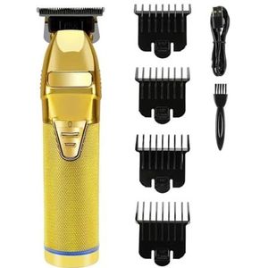 Tondeuse voor mannen, oplaadbare elektrische tondeuse voor mannen tondeuse werken display licht professioneel elektrisch scheerapparaat baard scheermes (kleur: gouden)