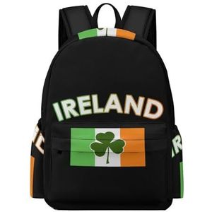 Ierland Ierse vlag groene St. Patrick's Day mini-rugzak schattige schoudertas kleine laptoptas reizen dagrugzak voor mannen vrouwen