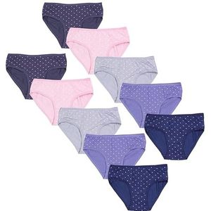 TupTam Meisjes Onderbroeken Set van 10, Slips/hartjes jeansblauw roze donkerblauw grafiet grijs, 164-170