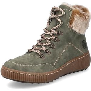 Rieker Z6636 Veterlaarzen voor dames, losse inlegzool, groen 54, 39 EU