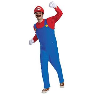 Disguise Mario-kostuum, officieel Super Mario kostuum en accessoires voor volwassenen, uniseks, Mario, Adult Small / Medium