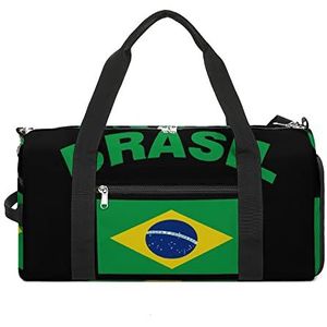 Vlag van Brazilië Reizen Gym Bag met Schoenen Compartiment En Natte Pocket Grappige Tote Bag Duffel Bag voor Sport Zwemmen Yoga