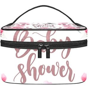 Mooie aquarel vogels en bloemen-01 make-up organizer tas, reismake-up tas organizer case draagbare cosmetische tas voor vrouwen en meisjes toiletartikelen, Meerkleurig, 22.5x15x13.8cm/8.9x5.9x5.4in