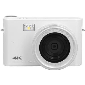 Digitale Camera, FHD 1080P 64MP Digitale Camera met 3,0 Inch TFT LCD-touchscreen, Digitale Point-and-shoot-camera met Autofocus 18x Digitale Zoom voor Jongens, Meisjes, (WHITE)