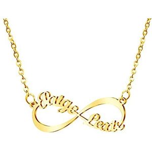 Ruibeila Gepersonaliseerde Infinity 2 namen ketting, vergulde naam ketting aangepaste koppels belofte ketting met 2 namen voor moeder dochter BFF zusters, Roestvrij staal, geen edelsteen