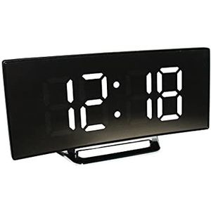 EDFCVG Wekker spiegel scherm digitale alarm Snooze display Time Night LCD Licht/AAA Aangedreven elektronische desktopklokken(White)