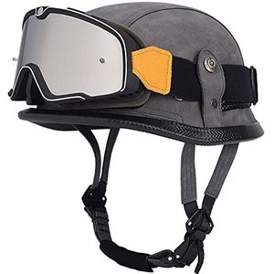 Motorhelm, ECE-certificering Vintage stijl Geschikt for mannen en vrouwen Cruiser Scooter Touring Helm E,XXXL = 63-65CM(G,XXXL=6365CM)