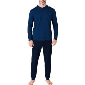 Navigare Winterpyjama voor heren, pyjama voor heren, warm, katoen, limited edition, 841906 Ocean, M