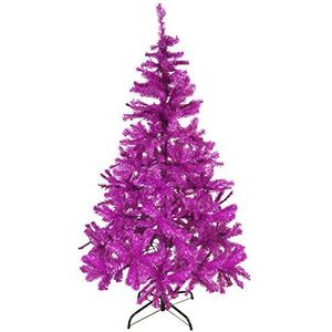Mojawo kerstboom kunstmatige dennenboom 150 cm incl. standaard paars/roze
