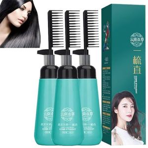 Haargeur Smooth Essence Protein Hair Straightening Cream Leave-in Hair Conditioner 3-Second Hair Straightening Cream met kam voor droog kroeshaar