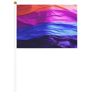 Pride Vlag Levendige Kleur 6/10 stks Hand Held Kleine Vlaggen, Mini Vlaggen Met 30 Cm Pole Voor Wedstrijden, Outdoor Parades En Party Decoraties One Size