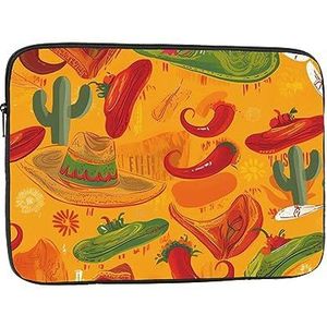 Cactus hoed en chili peper laptophoes lichtgewicht laptophoes laptophoes schokbestendige beschermende notebooktas 12 inch