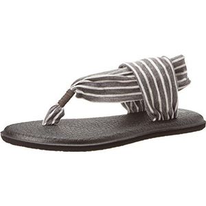 Sanuk Vrouwen Yoga Sling 2 Flip Flop, Houtskool Natuurlijke strepen, 38 EU