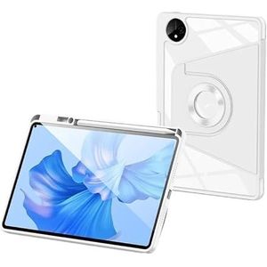 360° Rotatiehoes Geschikt for Huawei Matepad 11.5S/11.5""S 2024 Matepad Air 11.5 Magnetische hoes Roterende afneembare achterkant(White,Matepad Air 11.5)